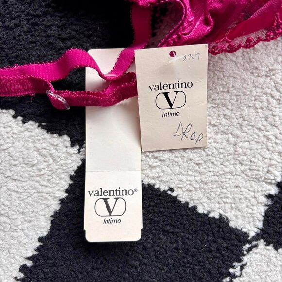 NWT Valentino Intimo Burgundy Satin Lace Bra 34B - Picture 6 of 7